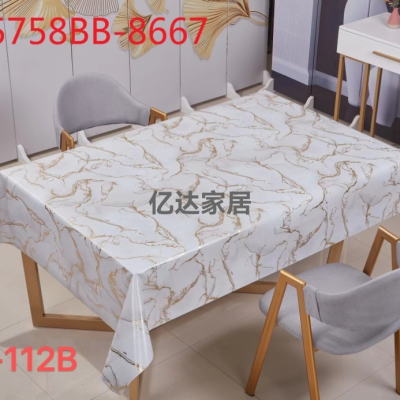 Tablecloth, New High-End Elegant Top-Grade Tablecloth, Waterproof and Oil-Proof, Easy to Scrub PVC Tablecloth