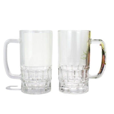Heat Transfer Printing Glass 22Oz Transparent Printing Pattern Logo Processing Heat Sublimation Tape Coating with Handle Beer Steins