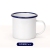 Heat Transfer Printing Enamelled Cup Black Blue Edging Enamel White Cup Stainless Steel Enamel Sublimation Photo Printing Mug