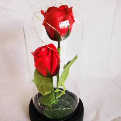 Emulational Decoration Craft Glass Lampshade Led Bar Soap Eternal Rose Gift Box Mother Christmas Valentine's Day