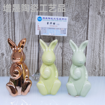 Ceramic Rabbit &#128048; Ornaments... Rabbit Egg Holding Style...