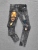 American Washed Distressed Pants Belt Decorations Buckle Ripped Jeans Design Sense Niche Straight-Leg Pants Girls